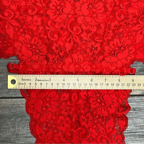 NWT Free People HAH Cut to the Chase Bodysuit XS Lace Lingerie Blood Orange Red - Picture 11 of 16